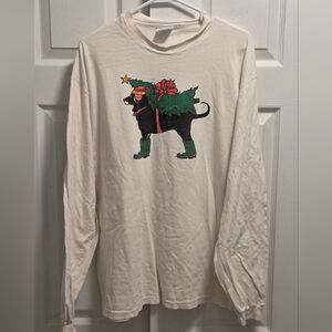 Vintage 1993 The Black Dog Christmas Longsleeve Graphic Tee Size XL 90s 1990s